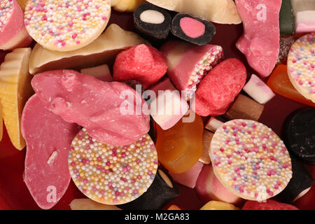 pick and mix sweets abstract background Stock Photo