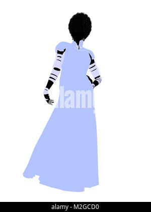 Frankensteins bride halloween silhouette illustration on a white background Stock Photo