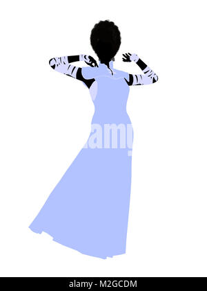 Frankensteins bride halloween silhouette illustration on a white background Stock Photo