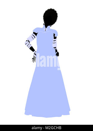 Frankensteins bride halloween silhouette illustration on a white background Stock Photo