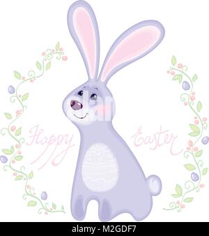 Cute pastel Easter Bunny. Stock Vector