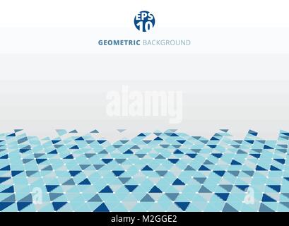 Abstract blue geometric triangle structure perspective background. Vector illustration Stock Vector