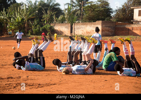 Female soccer game in Ghana Stock Photo