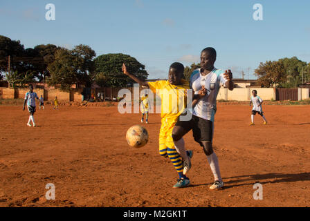 Female soccer game in Ghana Stock Photo