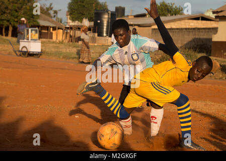 Female soccer game in Ghana Stock Photo