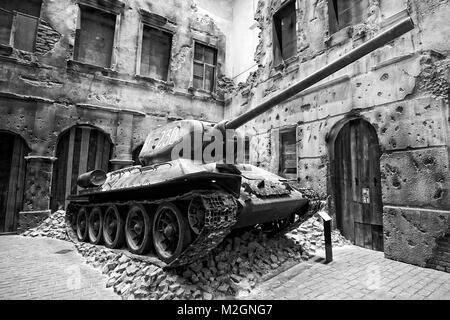 Tank in Museum of the Second World War in Gdansk in Poland Stock Photo