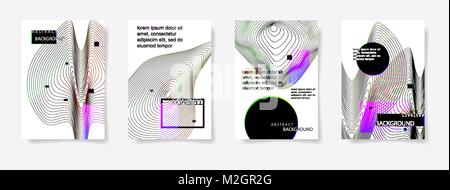 set of four minimal geometric covers design abstract background Stock Vector