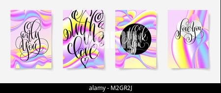 set of four fluid templates to valentines day design Stock Vector