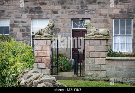 Lion House Entrance - Berwick-upon-Tweed Stock Photo