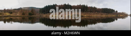 Ridgegate Reservoir in Macclesfield Forest on A Dank February Day Stock Photo