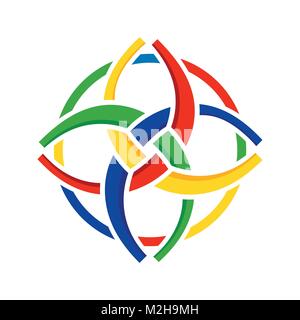 Unity In Diversity Circular Symbol Design Stock Vector