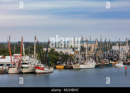 Commercial shrimp boats docked on San Carlos Island, Ft Myers, Florida, USA Stock Photo