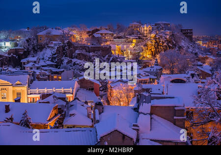Winter time in Plovdiv, Bulgarian second largest city and european capital of culture for 2019 Stock Photo
