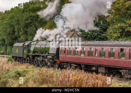 East Lancashire Railway Autumn steam gala held the weekend Oct 19/20th 2013. (LMS) Princess Coronation Class 6233 Duchess of Sutherland. 46233 Stock Photo