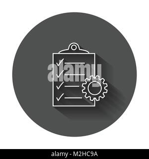 Document vector icon. Project management flat illustration with long shadow. Stock Vector