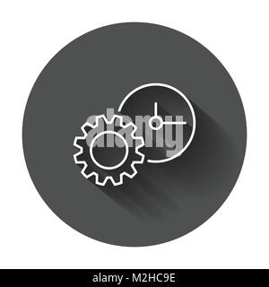 Document vector icon. Project management flat illustration with long shadow. Stock Vector