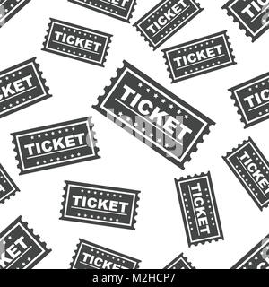 Ticket seamless pattern background icon. Flat vector illustration. Ticket sign symbol pattern. Stock Vector