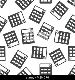 Calculator seamless pattern background icon. Flat vector illustration. Calculator sign symbol pattern. Stock Vector