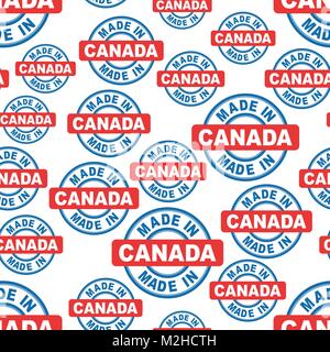Made in Canada seamless pattern background icon. Flat vector illustration. Canada sign symbol pattern. Stock Vector