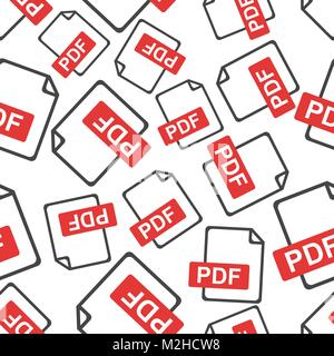 PDF file download seamless pattern background icon. Flat vector illustration. PDF sign symbol pattern. Stock Vector