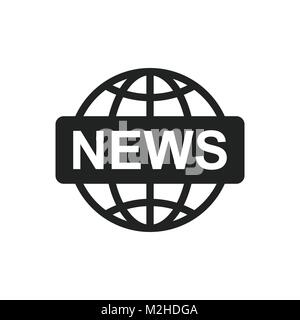 World news flat vector icon. News symbol logo illustration. Stock Vector