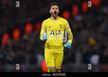 Hugo Lloris of Tottenham Hotspur - Tottenham Hotspur v Manchester United, Premier League, Wembley Stadium, London - 31st January 2018. Stock Photo