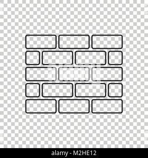 Wall brick icon in flat style isolated on isolated background. Wall symbol illustration in line style. Stock Vector