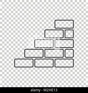 Wall brick icon in flat style isolated on isolated background. Wall symbol illustration in line style. Stock Vector
