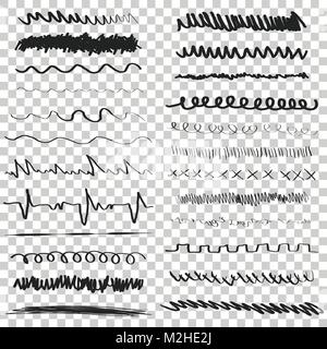 Line brushes vector illustration. Hand drawn strokes. Stock Vector