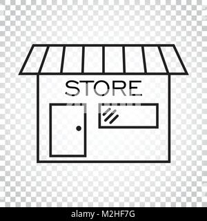 Store icon vector illustration in flat style. Shop symbol. Simple business concept pictogram. Stock Vector