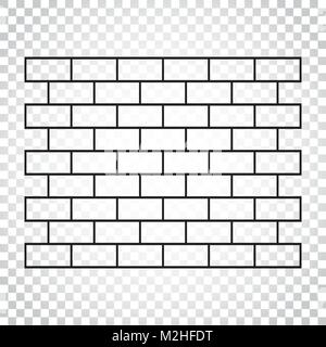 Line style wall brick icon in flat style on isolated background. Wall symbol illustration. Simple business concept pictogram. Stock Vector