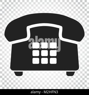 Phone vector icon. Old vintage telephone symbol illustration. Simple business concept pictogram on isolated background. Stock Vector