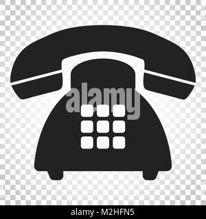 Phone vector icon. Old vintage telephone symbol illustration. Simple business concept pictogram on isolated background. Stock Vector