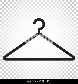 Hanger vector icon. Wardrobe hander flat illustration. Simple business concept pictogram on isolated background. Stock Vector