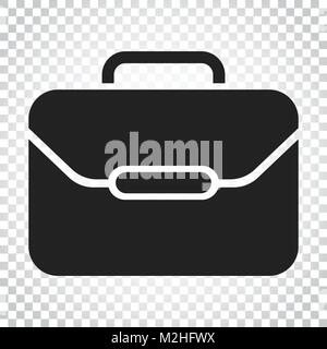 Suitcase vector icon. Luggage illustration in flat style. Simple business concept pictogram on isolated background. Stock Vector