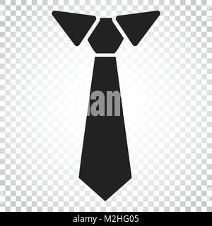 Tie flat icon. Necktie vector illustration. Simple business concept pictogram on isolated background. Stock Vector