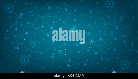 Blue background connected technology pressed with business connected technology Internet website Stock Photo