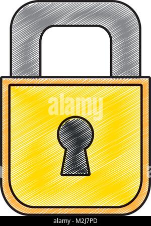 grated padlock object symbol to security protection vector illustration ...