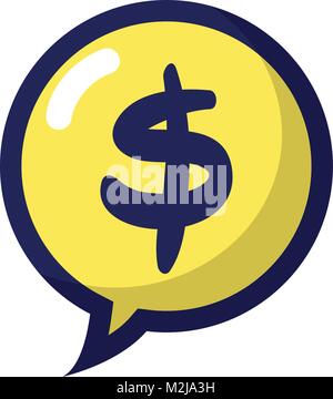 chat bubble with dollar symbol money inside Stock Vector