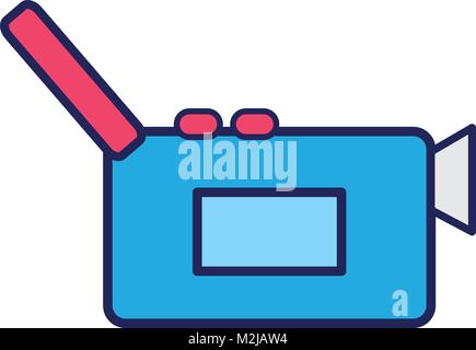 Illustration of a movie video camera recorder done in retro style Stock