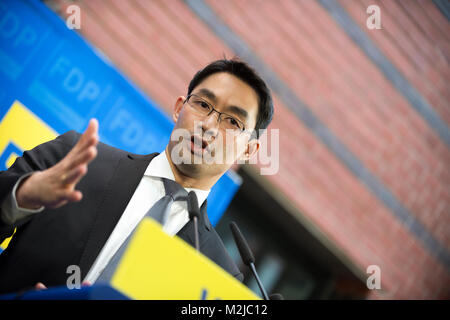 Economy Minister Philipp Rösler (FDP) presents some points of the program for the 2013 candidature. Stock Photo