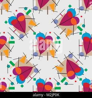 Illustration of heart, valentine. Geometrical illustration of the heart of Cubism Supermatism. Stock Vector