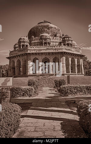 New Delhi , India- September 01, 2014-- A Overall View Of Mohammed Shah's Tomb In Lodhi Garden Stock Photo