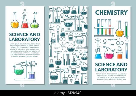 Science information cards set Stock Vector