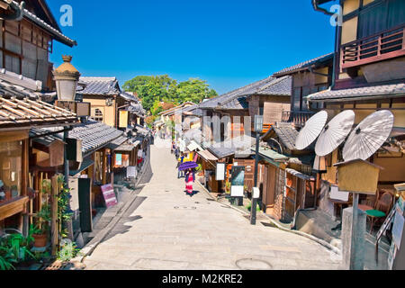 Tourists are walking on Gion district in Kyoto, Japan. Stock Photo