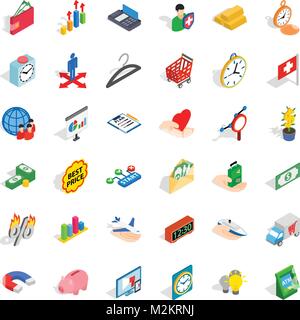 Checkout icons set, isometric style Stock Vector