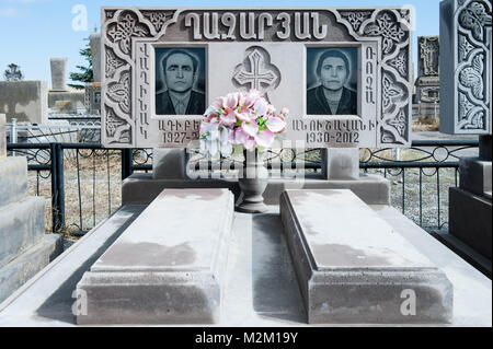 Noratus is a major and historical village in the Gegharkunik province of Armenia, near the town of Gavar. It contains the famous Noraduz cemetery. Stock Photo