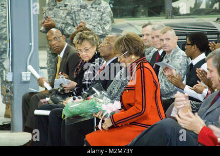 Joyce Rozier, wife of the late Maj. Gen. Jackson E. Rozier, Jr., attends the Tactical Support Equipment Department ribbon cutting and building dedication ceremony on Nov. 20, 2009. The new facility is named Rozier Hall after Maj. Gen. Rozier who served as an Army ordnance officer, and at one point in time in his career was the Commanding General/Commandant of the U.S. Army Ordnance Center and School.  (Official Army Photo By Patrick Bloodgood) 091120-A-5177B-007 by norfolkdistrict Stock Photo