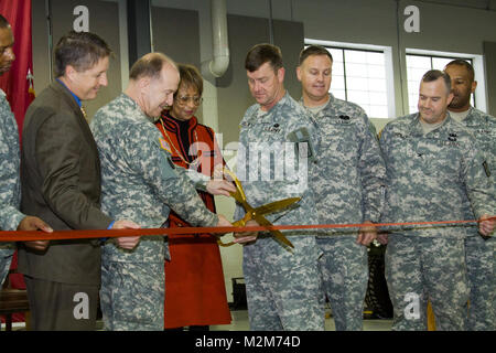 Joyce Rozier, wife of the late Maj. Gen. Jackson E. Rozier, Jr., attends the Tactical Support Equipment Department ribbon cutting and building dedication ceremony on Nov. 20, 2009. The new facility is named Rozier Hall after Maj. Gen. Rozier who served as an Army ordnance officer, and at one point in time in his career was the Commanding General/Commandant of the U.S. Army Ordnance Center and School.  (Official Army Photo By Patrick Bloodgood) 091120-A-5177B-016 by norfolkdistrict Stock Photo