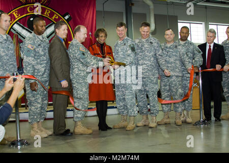 Joyce Rozier, wife of the late Maj. Gen. Jackson E. Rozier, Jr., attends the Tactical Support Equipment Department ribbon cutting and building dedication ceremony on Nov. 20, 2009. The new facility is named Rozier Hall after Maj. Gen. Rozier who served as an Army ordnance officer, and at one point in time in his career was the Commanding General/Commandant of the U.S. Army Ordnance Center and School.  (Official Army Photo By Patrick Bloodgood) 091120-A-5177B-020 by norfolkdistrict Stock Photo